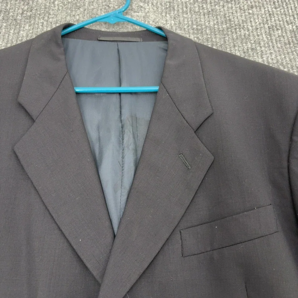 Vintage Giorgio Armani Blazer Mens 25x33.5 Black Wool Blend Three Button Luxury